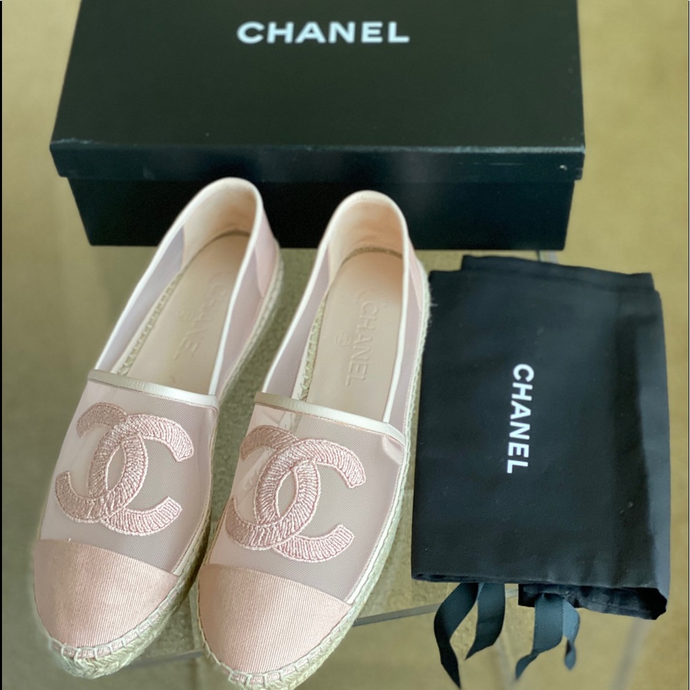 Chanel Pink Mesh Espadrilles